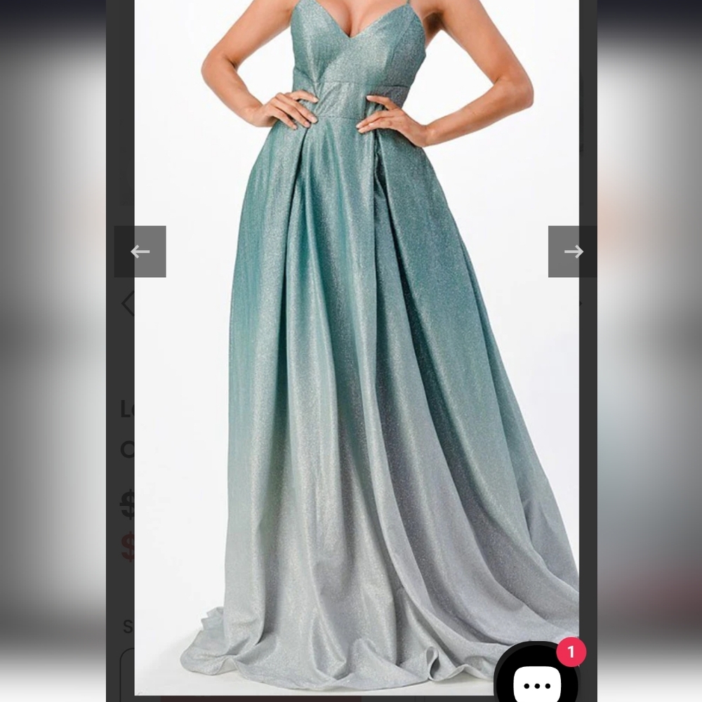 Elegant Green Ombre Evening Gown